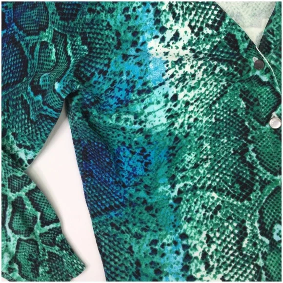 Aqua Python Print Sweater - Picture 4 of 6